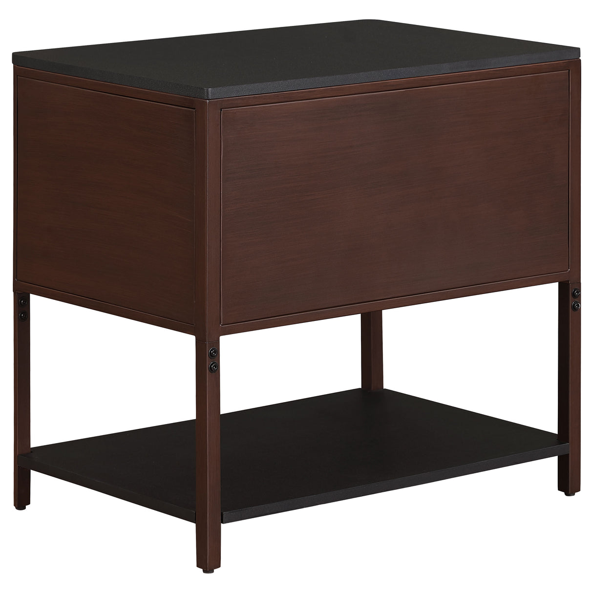 Zimmerlee Rust Brown 2-Drawer Side Table With Shelf