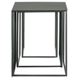 Imez 3-piece Rectangular Metal Nesting Table Set Grey