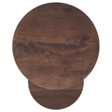Yency 2-piece Round Mango Wood Nesting Table Set Dark Brown