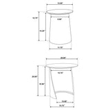 Yency 2-piece Round Mango Wood Nesting Table Set Dark Brown