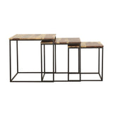 Belcourt 3-Piece Square Nesting Tables Natural And Black