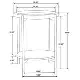 Adhvik Round Accent Table With Marble Shelf Natural And Black