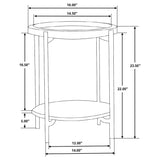 Adhvik Round Accent Table With Marble Shelf Natural And Black