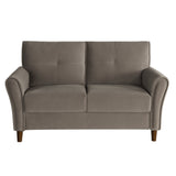 Dunleith Light Brown Velvet Loveseat