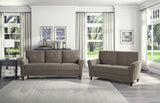 Dunleith Light Brown Velvet Loveseat
