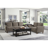Dunleith Light Brown Velvet Loveseat