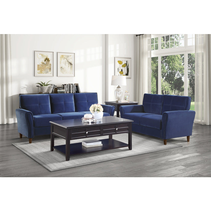 Dunleith Blue Velvet Sofa