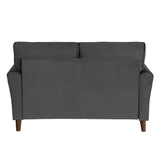 Dunleith Charcoal Gray Velvet Loveseat