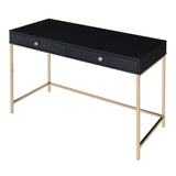 Ottey Black High Gloss & Gold Finish Writing Desk