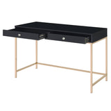 Ottey Black High Gloss & Gold Finish Writing Desk