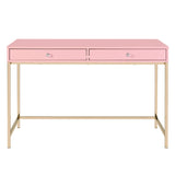 Ottey Pink High Gloss & Gold Finish Writing Desk