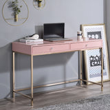 Ottey Pink High Gloss & Gold Finish Writing Desk