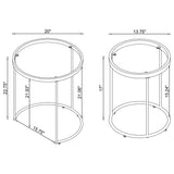 Maylin 2-Piece Round Glass Top Nesting Tables Gold
