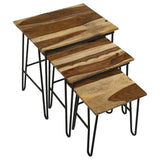 Nayeli 3-Piece Nesting Table With Hairpin Legs Natural And Black