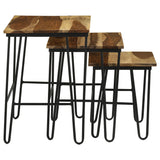 Nayeli 3-Piece Nesting Table With Hairpin Legs Natural And Black