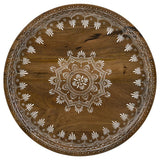 Nuala 2-Piece Round Nesting Table With Tripod Tapered Legs Honey And Black