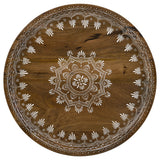 Nuala 2-Piece Round Nesting Table With Tripod Tapered Legs Honey And Black