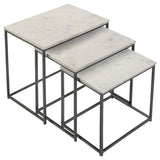 Caine 3-Piece Nesting Table With Marble Top