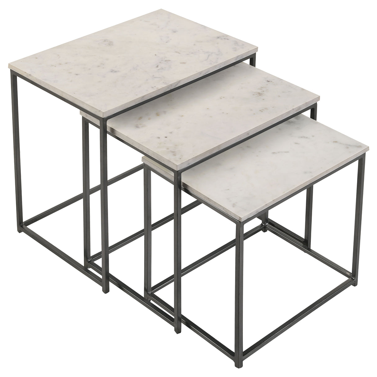 Caine 3-Piece Nesting Table With Marble Top