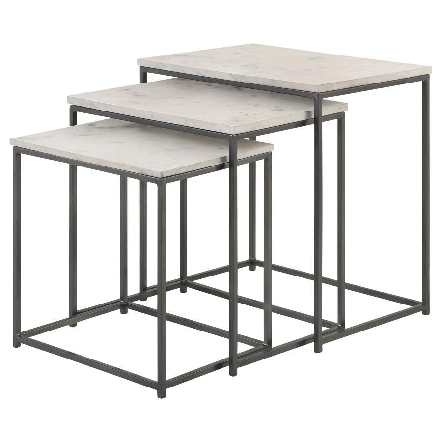 Caine 3-Piece Nesting Table With Marble Top