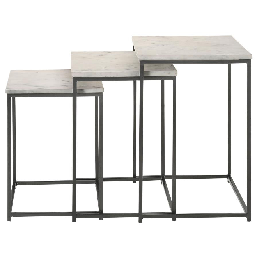 Caine 3-Piece Nesting Table With Marble Top