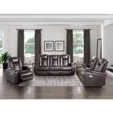 Caelan Dark Brown Power Double Reclining Loveseat