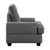 Dunstan Exposed Feet With Faux Wood Black Chair