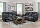Fabian Grey Double Glider Reclining Love Seat With Center Console, Receptacles And Usb Ports