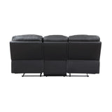 Fabian Grey Double Reclining Sofa With Center Drop-Down Cup Holders, Receptacles And Usb Ports