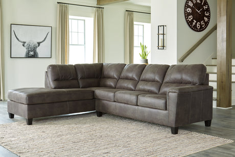 Navi Smoke 2-Piece Sectional With Chaise