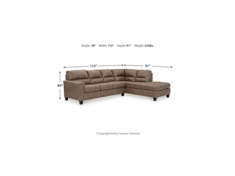 Navi Fossil 2-Piece Right-Arm Facing Sectional Sofa Chaise
