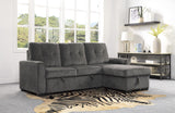 Carolina Exposed Feet With Faux Wood 2-Piece Reversible Sectional Pull-Out Bed And Hidden Storage
