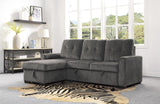 Carolina Exposed Feet With Faux Wood 2-Piece Reversible Sectional Pull-Out Bed And Hidden Storage