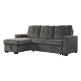 Carolina Exposed Feet With Faux Wood 2-Piece Reversible Sectional Pull-Out Bed And Hidden Storage