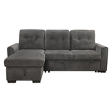 Carolina Exposed Feet With Faux Wood 2-Piece Reversible Sectional Pull-Out Bed And Hidden Storage
