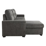 Carolina Exposed Feet With Faux Wood 2-Piece Reversible Sectional Pull-Out Bed And Hidden Storage