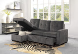 Carolina Exposed Feet With Faux Wood 2-Piece Reversible Sectional Pull-Out Bed And Hidden Storage
