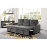 Carolina Exposed Feet With Faux Wood 2-Piece Reversible Sectional Pull-Out Bed And Hidden Storage