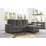 Carolina Exposed Feet With Faux Wood 2-Piece Reversible Sectional Pull-Out Bed And Hidden Storage