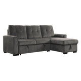 Carolina Exposed Feet With Faux Wood 2-Piece Reversible Sectional Pull-Out Bed And Hidden Storage