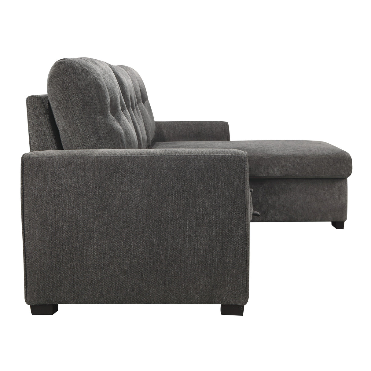 Carolina Exposed Feet With Faux Wood 2-Piece Reversible Sectional Pull-Out Bed And Hidden Storage