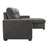 Carolina Exposed Feet With Faux Wood 2-Piece Reversible Sectional Pull-Out Bed And Hidden Storage