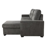 Carolina Exposed Feet With Faux Wood 2-Piece Reversible Sectional Pull-Out Bed And Hidden Storage