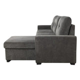 Carolina Exposed Feet With Faux Wood 2-Piece Reversible Sectional Pull-Out Bed And Hidden Storage