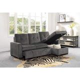 Carolina Exposed Feet With Faux Wood 2-Piece Reversible Sectional Pull-Out Bed And Hidden Storage