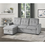 Carolina Exposed Feet With Faux Wood 2-Piece Reversible Sectional Pull-Out Bed And Hidden Storage