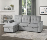 Carolina Exposed Feet With Faux Wood 2-Piece Reversible Sectional Pull-Out Bed And Hidden Storage