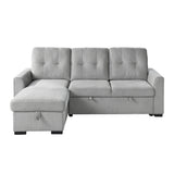 Carolina Exposed Feet With Faux Wood 2-Piece Reversible Sectional Pull-Out Bed And Hidden Storage