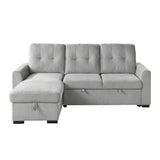 Carolina Exposed Feet With Faux Wood 2-Piece Reversible Sectional Pull-Out Bed And Hidden Storage