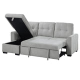 Carolina Exposed Feet With Faux Wood 2-Piece Reversible Sectional Pull-Out Bed And Hidden Storage